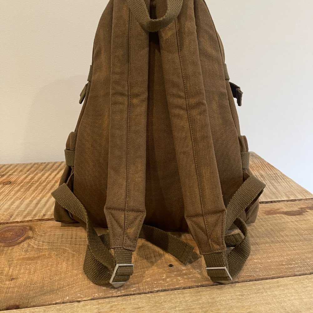 Free People Berlin Studded Backpack Canvas Faded Military Army Green NWOT - Picture 9 of 13